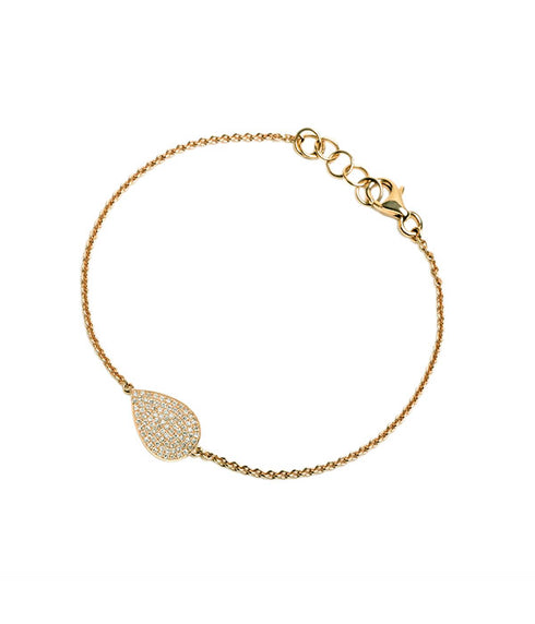 Mini Teardrop Diamond Bracelet - Yellow Gold